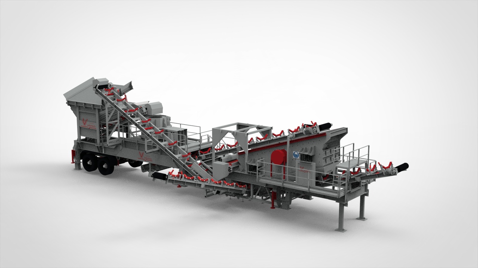 Mobile crushing and screening plant